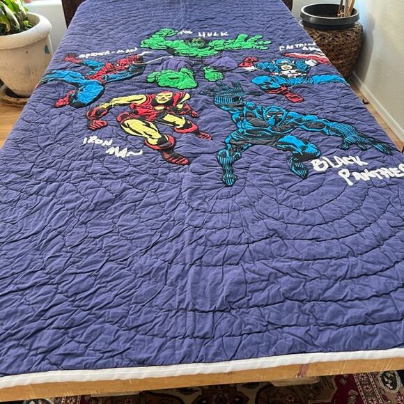 Pottery Barn Kids Quilt Bed & Sham Marvel Comics Super Heroes Full/Queen 86 X 86 - Picture 1 of 16
